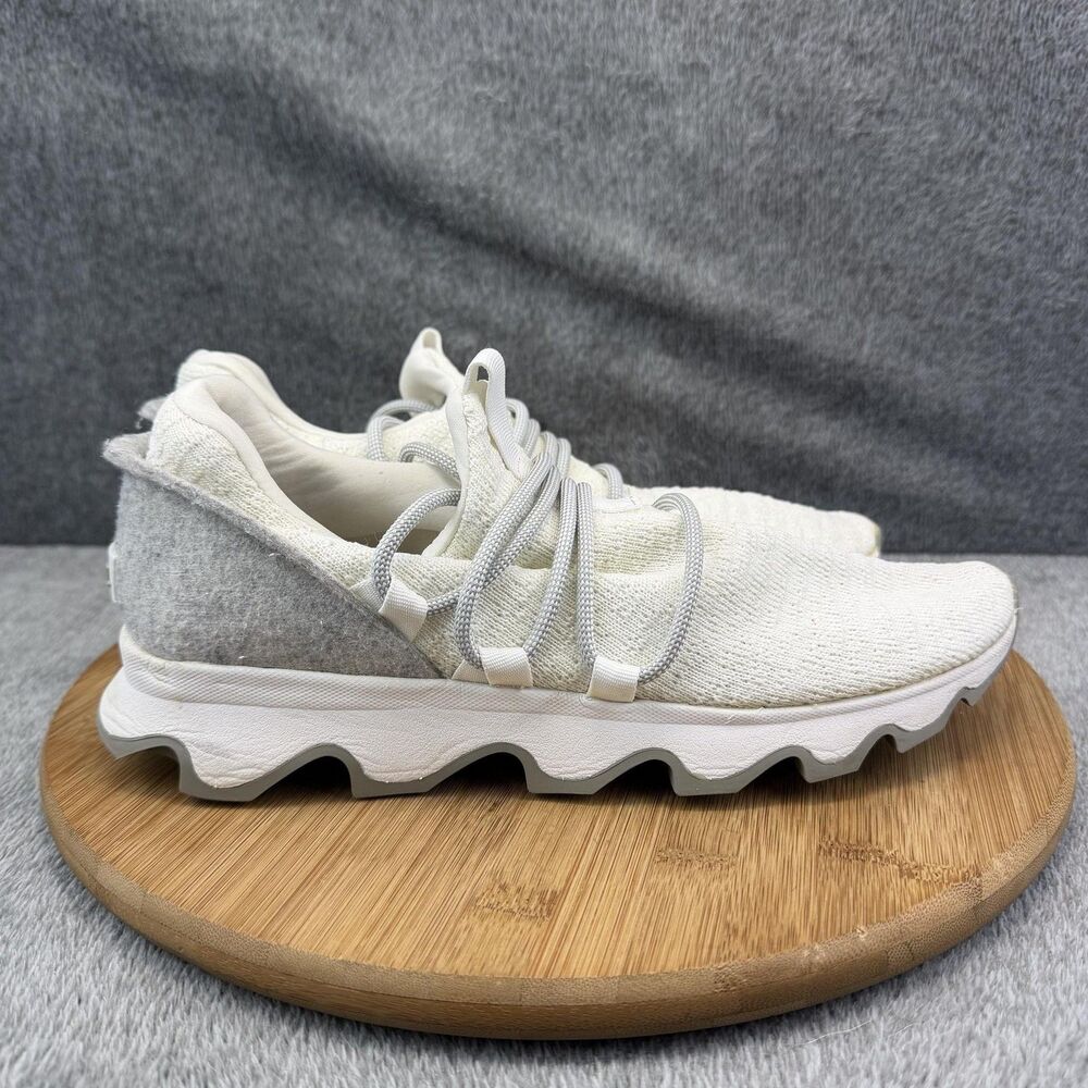 Sorel Kinetic Lace Shoes Womens Size 9.5 White Knit Comfort Walking Sneakers